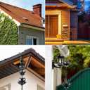 Oak Leaf Rain Chain with Adapter, 8.5ft Adjustable Lotus Rain Catcher Chain for Gutters Outside Downspout, for Divert Water and Home Display, Black Powder Coated