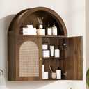 Arched Bathroom Wall Cabinet - Wood Over the Toilet Storage Cabinet, 6.9"D x 23.6"W x 30.3"H