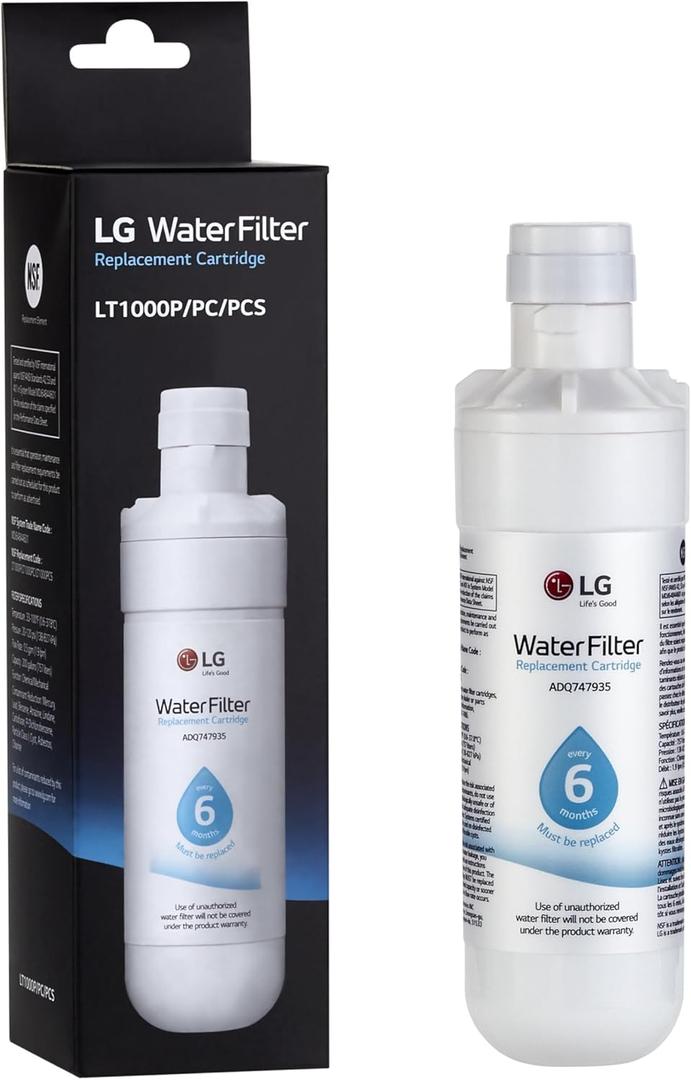 LG LT1000P - 6 Month / 200 Gallon Capacity Replacement Refrigerator Water Filter (NSF42, NSF53, and NSF401) ADQ74793501, ADQ75795105, AGF80300704, or AGF80300705 White