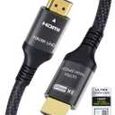 Certified 10K 8K HDMI 2.1 Cable 1.5 FT, 48Gbps Ultra High Speed HDMI Cord Ethernet CEC 4K 240Hz 165Hz 144Hz 120Hz 8K 60Hz eARC Netflix HDCP2.3 HDR10+ PC Laptop RTX5090 TV Monitor Projector X-box PS5