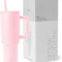 Simple Modern 40 oz Trek Tumbler with Handle and Straw Lid | Cup Holder Friendly Insulated Stainless Steel Travel Mug | Blush