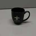 Rico Industries NFL Football New Orleans Saints Main 15oz Laser Engraved Matte Black Ceramic Bistro Mug - For Hot or Cold Drinks