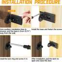 Sliding Door Lock, 90 Degree Door Hasp Latch Lock, Stainless Steel Security Right Angle Padlock with Screws for Push/Sliding/Barn Doors (1PC, Black)