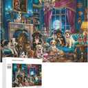 500 Pieces Adult Wooden Puzzles -A Cute Cat with Cute Animals Jigsaw for All Jigsaw Puzzle Toy Animals Lovers - Spend Time Getting a Sense of Achievement Beautiful Gift