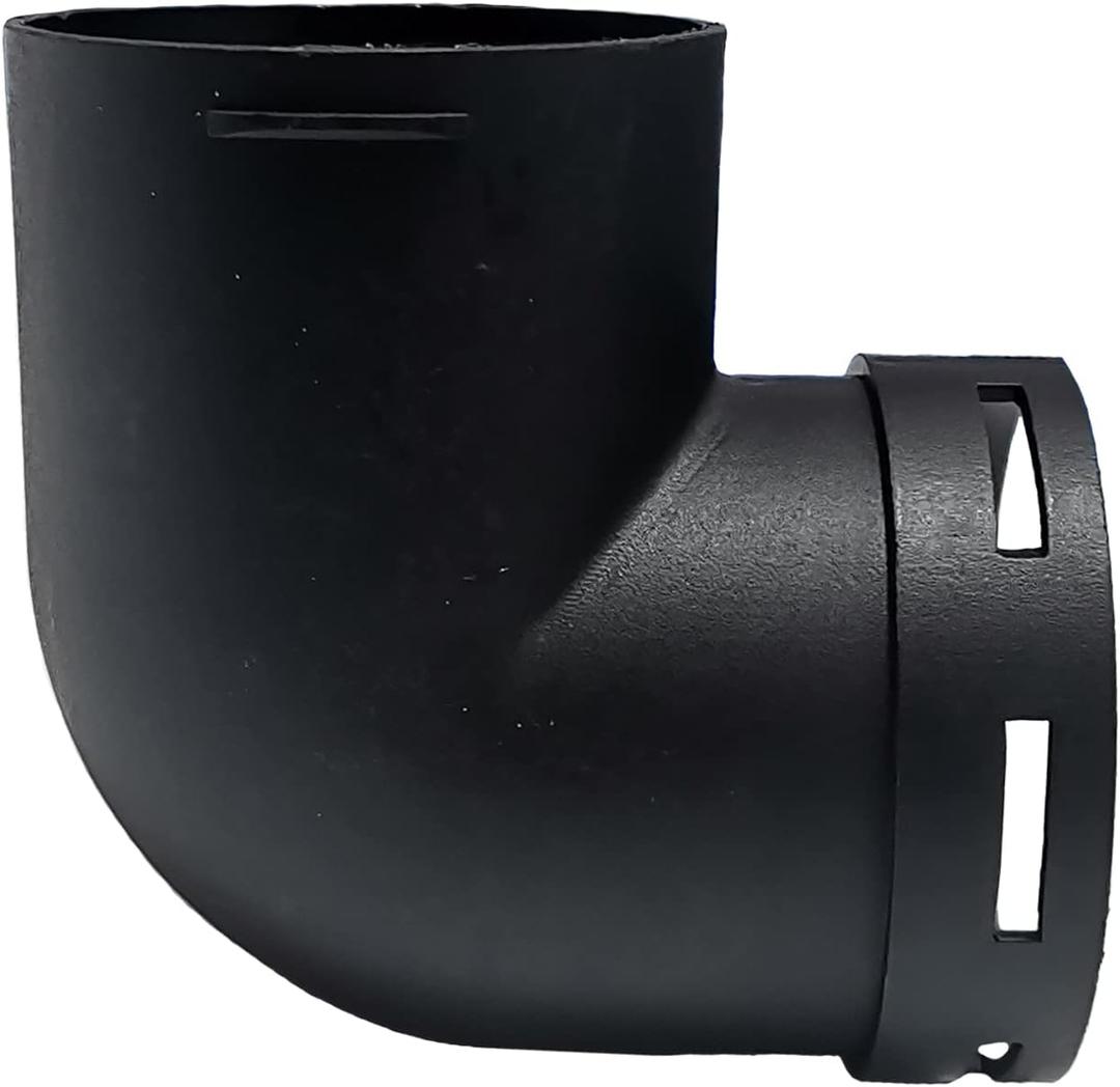 CYDZSW 60mm/ 2.4inch Diesel Air Heater Duct Connector, Ducting Pipe Outlet Connector for Diesel Air Parking Caravan Heaters, High Temperature Resistance, L Shape Elbow, Black(60mm)