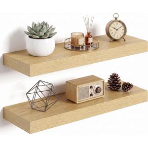 Dreamland 20Inch Floating Shelves 6.7" Deep Wall Mounted Set of 2 Oak