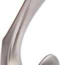 HARPOON 5 Pack Towel Hooks for Bathrooms Wall Mounted, Brushed Satin Nickel Bathroom Hooks for Towels, Robe & Towel Hook for Wall, 3.5 Inch Modern Bath Towel Hook