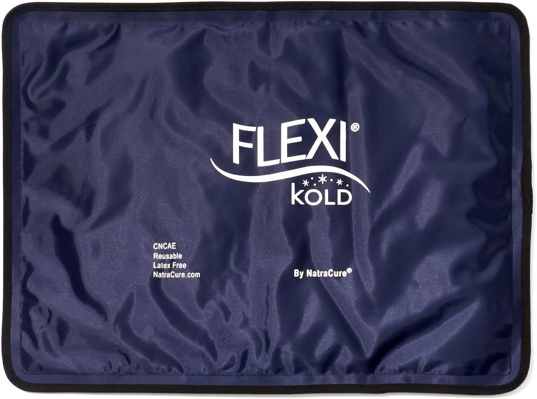 FlexiKold Gel Ice Packs (Standard Large: 10.5" x 14.5") for Injuries Reusable, Back Pain Relief, Knee Wrap, After Surgery, Ice Pack for Knee, Shoulder - 6300-COLD by NatraCure (Large (Pack of 1))