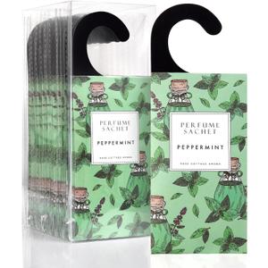 ROSE COTTAGE Large 12 Packs Peppermint Hanging Closet Deodorizer Air Freshener Long Lasting Scented Sachets Smell Goods for House