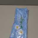 2 Pack Daisy Floral Wreath Sash for Front Door Embroidery Spring Flower Ribbon Sash for Spring Easter Day Yard Porch Decor (Blue)