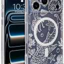 for iPhone 17 Pro Case Clear Magnetic, Compatible with MagSafe, Ocean Marine Animals Pattern, Slim Shockproof Camera Lens Protection Phone Case for Women Men 6.3" - White