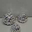 Wenqik Silver 3 Pcs Knot Decor, Chain Link Coffee Table Bookshelf Decor Accents, Entry Table Ceramic Aesthetic Minimalist Decorative Objects for Modern Home Living Room Decoration 3 Sizes