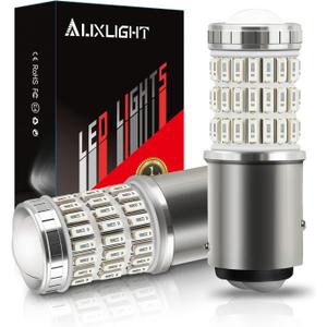 AUXLIGHT 2057 1157 2357 7528 2057A 1157A 2357A LED Bulbs Brilliant Red, Ultra Bright 60-SMD LED Replacement for Brake/Tail Lights, Blinker Lights, Turn Signal/Parking or Running Lights (Pack of 2)