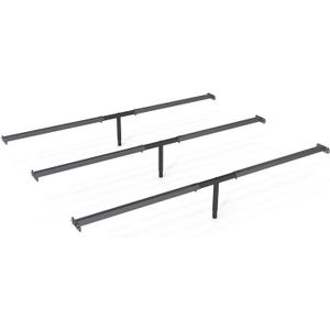 Bed Frame Support System 3Pack 58in-68in, Adjustable Bed Frame Center Support, Bed Support Slats for Queen and King Mattress, Box Springs, and Universal Bed Foundations (Black/3pack, 58Inch-68Inch)