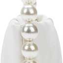 CARIEDO Pearl Soft Face Pleated Handbag Advanced Evening Bag Party Prom Bride Purse Phone Clutch Purse