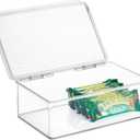 iDesign BPA-Free Plastic Pantry and Kitchen Storage, Stackable Freezer and Fridge Organizer Lidded Bin  7.25" x 10.75" x 3.75", Clear