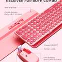 seenda Bluetooth Keyboard and Mouse for iPad, CTU-301 Wireless Multi-Device Connection Bluetooth+2.4G Keyboard Mouse Combo with Tablet Holder for iPad/MacBook/Windows, iOS/Andriod/Phone, Coral Pink