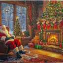 Christmas Wooden Puzzle 500 Piece Jigsaw Family Friendly Brain Teaser 15x20.4 Inches Unique Design for Home Decor and Birthday Party Gift Toy