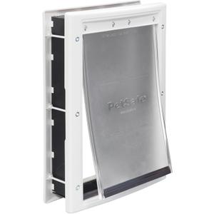 PetSafe Plastic Pet Door - Easy Install for Wood, PVC Metal & Paneled Doors - Rust-Free Plastic Frame - Flap Dimensions 8 1/4" W x 12 1/4" H - for Medium Dogs Weighing Up to 40 lb