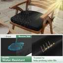Outdoor Chair Cushions Set of 4: Waterproof & Fade Resistant Patio Furniture Cushions - 18.5 x 16 x 2 Inch Non Slip Round Corner Seat Cushion Pads with Removable Cover for Garden Yard Lawn, Black