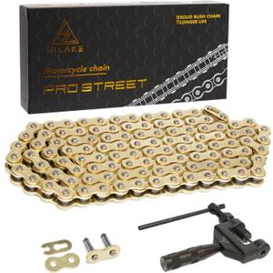 415 Motorcycle Chain 110 Links Non O-Ring with Connecting Master Link and Chain Breaker Heavy Duty Drive Chain for Motorcycle Bicycle Go Kart Mini Trail Bike