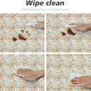 Thanksgiving Round Tablecloth 60 Inch Pumpkin Daisy Pattern Waterproof Dining Table Cover for Autumn Thanksgiving Heat Resistant Kitchen Decor Reusable Harvest Party Table Cloth