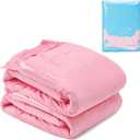 Littleforbig Adjustable Tapes Adult Diaper 2 Pieces - ABDry Ultra Absorbent Diapers Pink (Large 36"-48")