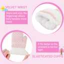 Kids-Winter-Mittens Kintted-Stretchy-Warm-Golves Cold Weather Outdoor Thermal-Accessories for 3-5 Years Boys Girls (Pink)