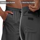 Men's Casual Hiking Athletic Shorts Khaki Board Hybrid Drawstring Elastic Waist 7 inch Quick Dry Lightweight Stretch (Black, L)
