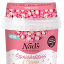 Nad's Waxing Dots - Strawberries & Cream Hard Wax Beads - Microwaveable No-Strip Formula For Women