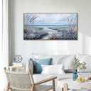KLAKLA Large Canvas Art Plum Blossom Lake White Wall Decor Living Room Bedroom Picture Over Bed Framed Artwork for Wall Modern Canvas Paintings Office 20x40 Inches