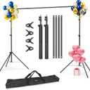 LINCO Lincostore Backdrop Support Stand Kit 10x7.1ft Adjustable Photography Studio Photo Background Support System with Carrying Bag for Green Screen Muslin, 4173-U (10ft Wide 7.1ft high)
