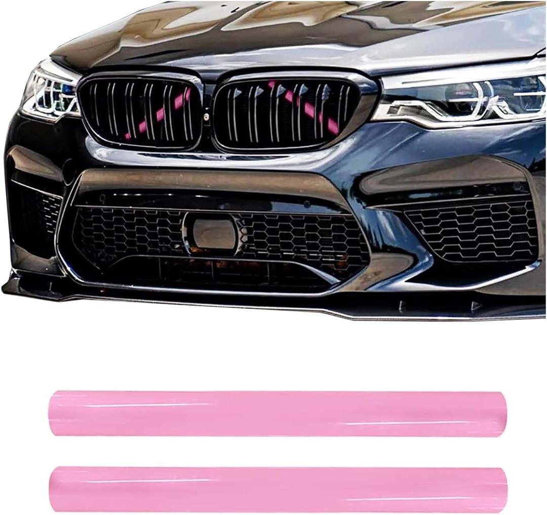 Front Grill Inserts V Bar Brace Trim Covers Compatible with BMW 1'F20 F21/2'F22 F23/3'F30 F31 F34/4'F32 F33 F36/5' G30 G31/6'G32/7'G11 G12/8'G14, V Brace Wrap Covers Pink Grill Stripes(Pink, F20 F30)