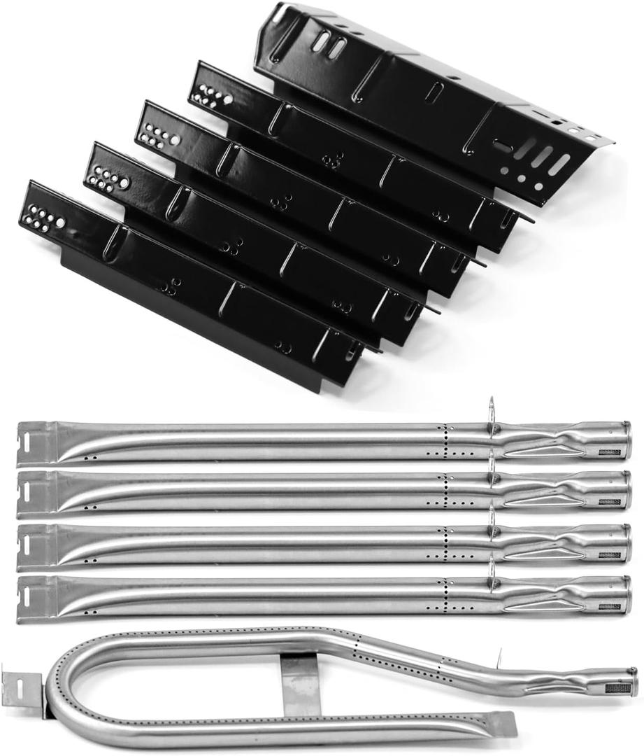 Grill Replacement Parts for Dyna-Glo 5 Burner DGH485CRP, DGH474CRP, DGH483CRP, 4 Burner DGH450CRP, Grill Repair Kit for Revoace GBC1793W Grill, 70-02-411 Grill Heat Plates Tent, Burner Tubes
