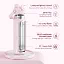 ENCOOL Insulated Water Bottle with Straw Stainless Steel Water Bottle, Leak-Proof, BPA-Free, Double Wall Vacuum Keeps Cold for 24 Hours for Sports, Travel, School (26 oz, Cotton Candy)