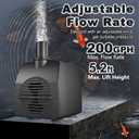 SongLong Submersible Pump 200GPH (800 L/H 15W) Ultra Quiet with Over Heating Protection 5.2ft High Lift for Fountains, Hydroponics, Ponds, Aquariums & More