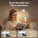 LEPOWER Clip on Light, Reading Lights for Books in Bed with 5 Colors & Stepless Dimming, RG0 Eye-Care, Auto Timer & Night Light, Strong Clamp for Headboard, Bedside, Desk, White