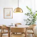 Gold Pendant Light 11.8", Industrial Dome Pendant Lights with Gold Interior, Adjustable Farmhouse Hanging Light for Kitchen Island Dining Room Bedroom Restaurant, 3 Pack
