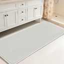 SUBRTEX Bathroom Rugs, 24" x 60" Chenille Bath Rug Soft Short Plush Bath Mat Soft Shower Mat Water Absorbent Shower Mat Quick Dry Machine Washable, White