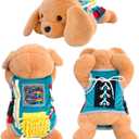 Fidget Blanket for Alzheimer Fidget Blanket for Adults for Anxiety Relief | Puppy Fidget Blanket with Many Activities Gift Fidget Sensory Blanket with Lovely Dog