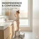 Kids Step Stool for Toddlers - Dual Height Potty Training Stool for Bathroom Sink & Kitchen, Non-Slip 2 Step Stool, Holds up to 200lbs, Sturdy Safety Helper for Kids (Gray White)