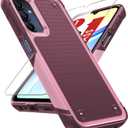 LeYi for Galaxy-A15-5G Phone Case: Samsung Galaxy A15 5G Case with Screen Protector, Dual Layer Protective Hard PC Back & Soft Bumper Resilient Shock Absorb Case Cover para Samsung A 15 5G, Red Pink