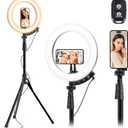 UBeesize 12'' LED Ring Light with 62'' Tripod Stand and Magnetic Phone Holder, Selfie Ring Light for Video Recording, Live Streaming, Compatible with iPhone & Android (Black)