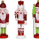 5PCS Christmas Decorations Nutcracker Ornament,5 inch Wooden Soldier Decor Xmas Tree Hanging Nutcracker Soldier Set for Tree Table Decor Gifts.