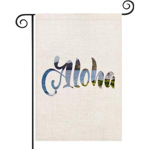 Aloha Summer Garden Flag Vertical Double Sided, Hawaii Beach Flag Yard Outdoor Decoration Small Garden Flag 12.5 x 18 Inch