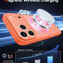 FNTCASE for iPhone 17 Pro-Max Case: Matte Magnetic Phone Cases with Screen Protector Compatible with Magsafe Slim Anti Yellowing Rugged Shockproof Protective Translucent Cell Cover (C-Orange)