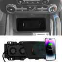 Mabett Console Wireless Charging Pad with Built-in Cooling Fan 15W for Ford Bronco Accessories, Console Wireless Charger Upgrade for Bronco 2021 2022 2023 2024 2/4-Door