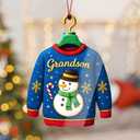 3 x Grandson Christmas Ornament 2026 Grandson Ornament Holiday Decor Christmas Ornament Suncatcher Effect Window Hanging Car Hanging