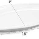 Yesland 2 Pack 16" Porcelain Large Oval Serving Plates, White Oval Serving Platters Dishes for Serving Food, Appetizers, Dessert, Meat, Sushi, Fish, Party