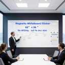 Extra Large Magnetic Dry Erase Whiteboard 65"x36" - Self-Adhesive Flexible Wall Board for Office, Training, Home Office w/ 11 Markers, 6 Magnets, Eraser & Holder, Ultra Smooth, No Ghosting, Easy Erase